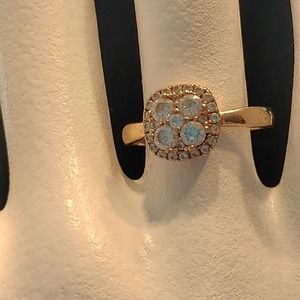 BEAUTIFUL STERLING SILVER AND TOURMALINE RING Size 6 1/2